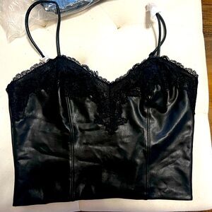 BNWT Express Faux Leather Crop Tank